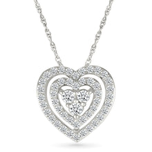 Radiant Halo Heart Diamond Pendant