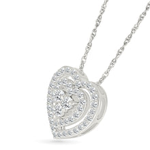 Radiant Halo Heart Diamond Pendant