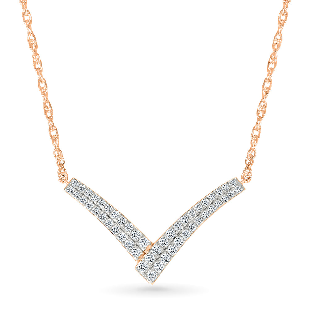 Sparkling  Diamond V-Necklace