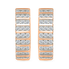 Diamond Tiered Hoops Earrings