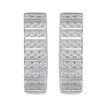 Diamond Tiered Hoops Earrings