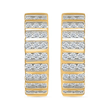 Diamond Tiered Hoops Earrings