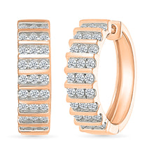 Diamond Tiered Hoops Earrings