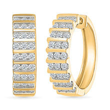 Diamond Tiered Hoops Earrings