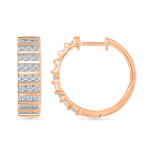Diamond Tiered Hoops Earrings