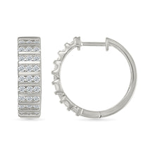 Diamond Tiered Hoops Earrings