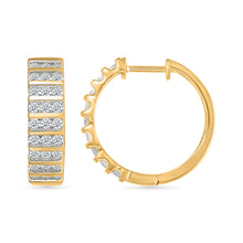 Diamond Tiered Hoops Earrings