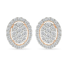 Oval Halo Diamond Cluster Earrings