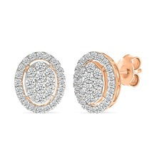 Oval Halo Diamond Cluster Earrings