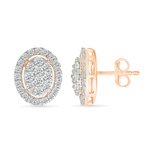 Oval Halo Diamond Cluster Earrings