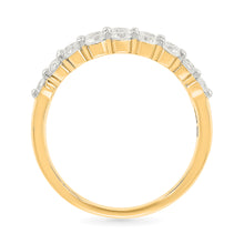 Lattice Tripartite Gold & Diamond Ring
