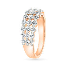 Lattice Tripartite Gold & Diamond Ring
