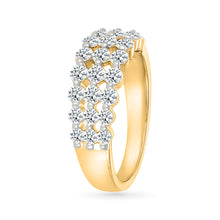 Lattice Tripartite Gold & Diamond Ring