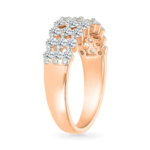 Lattice Tripartite Gold & Diamond Ring