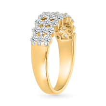 Lattice Tripartite Gold & Diamond Ring