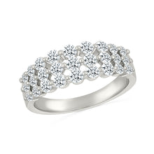 Lattice Tripartite Gold & Diamond Ring