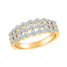 Lattice Tripartite Gold & Diamond Ring