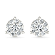 Glimmering Diamond Cluster Earrings
