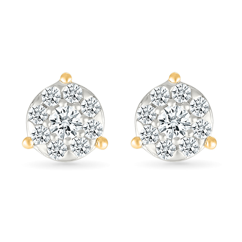 3 Prong Diamond Stud Earrings