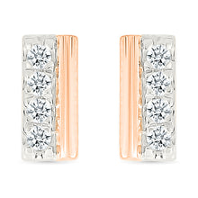 Radiant Diamond Bar Studs Earrings