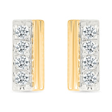 Radiant Diamond Bar Studs Earrings