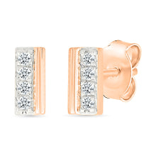 Radiant Diamond Bar Studs Earrings