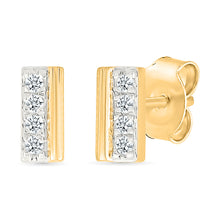 Radiant Diamond Bar Studs Earrings