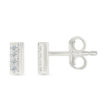 Radiant Diamond Bar Studs Earrings