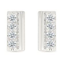 Radiant Diamond Bar Studs Earrings