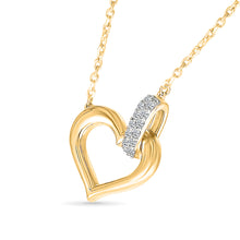 Interlinking  Heart Gold & Diamond Necklace