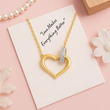 Interlinking  Heart Gold & Diamond Necklace
