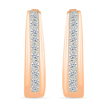 Curvature Gold & Diamond Hoops Earrings