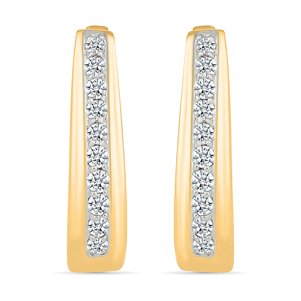 Curvature Gold & Diamond Hoops Earrings