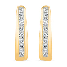 Curvature Gold & Diamond Hoops Earrings