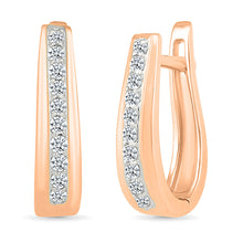 Curvature Gold & Diamond Hoops Earrings