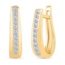 Curvature Gold & Diamond Hoops Earrings