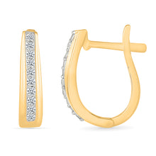 Curvature Gold & Diamond Hoops Earrings