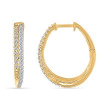 Double Sparkle Hoops Earrings