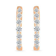 Glinting Gold & Diamond Hoops Earrings