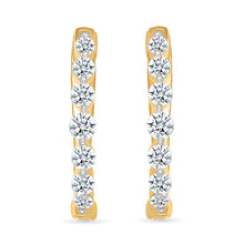 Glinting Gold & Diamond Hoops Earrings
