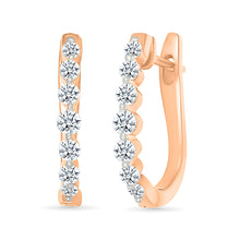 Glinting Gold & Diamond Hoops Earrings