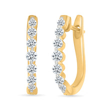 Glinting Gold & Diamond Hoops Earrings