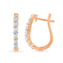 Glinting Gold & Diamond Hoops Earrings