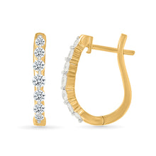 Glinting Gold & Diamond Hoops Earrings