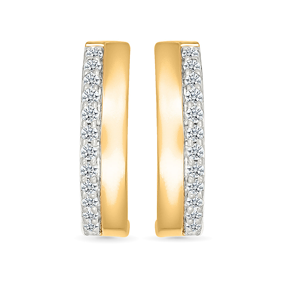 Nora Glint  Gold & Diamond Hoops Earrings