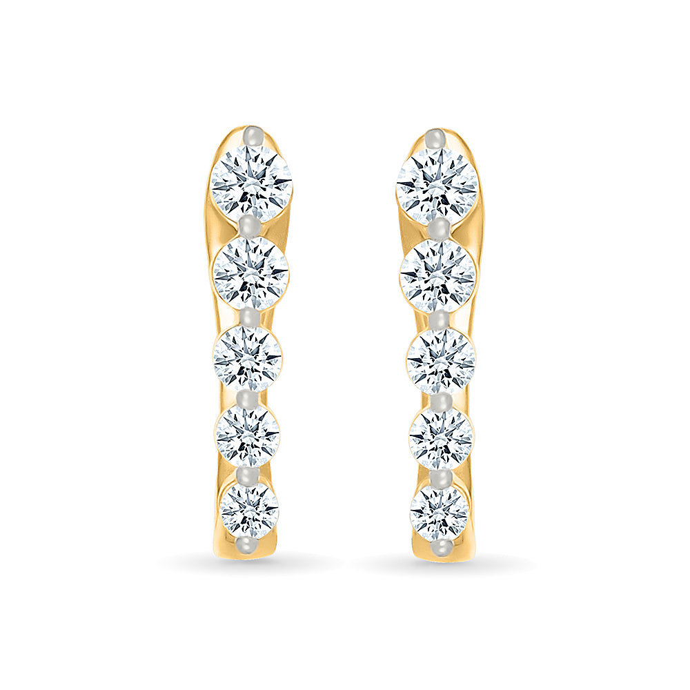 Purram  Gold & Diamond Studs  Earrings