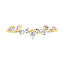 Sparkling Diamond Waves Ring