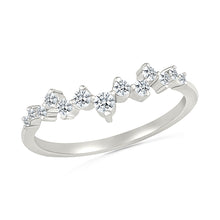 Sparkling Diamond Waves Ring