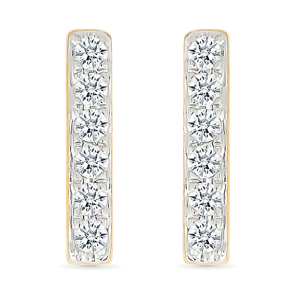 Linear Petite Diamond Bar Earrings