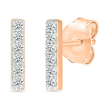 Linear Petite Diamond Bar Earrings